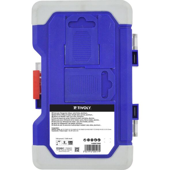 Wiertło Tivoly Tivoly Metalo grąžtų rinkinys HSS 26vnt Ø1-13mm, gilintuvas 16.5 mm