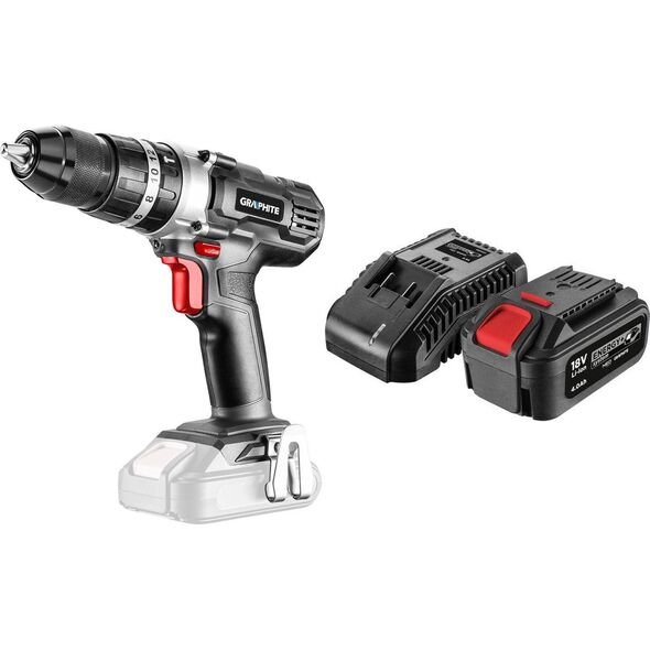 Wiertarko-wkrętarka Graphite Wiertarko-wkrętarka Graphite 58G010 18 V + akumulator 4 Ah z ładowarką 58GE175