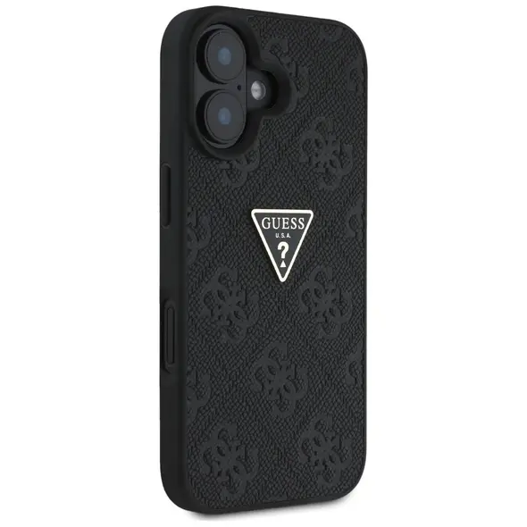 Guess Hot Stamp 4G Pattern Triangle Metal Logo Apple iPhone 16 black