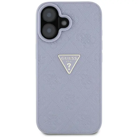 Guess Hot Stamp 4G Pattern Triangle Metal Logo Apple iPhone 16 purple