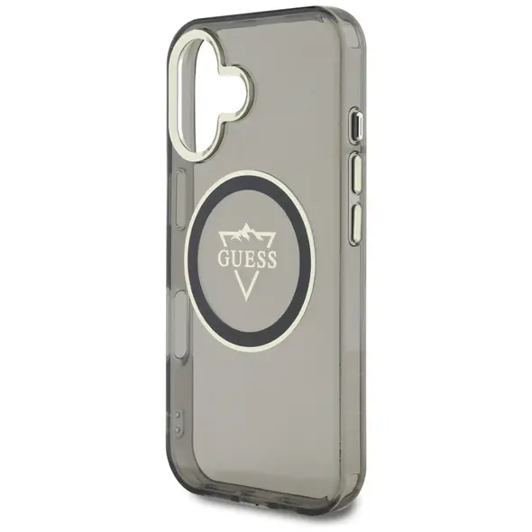 Guess IML Metal Mountain Logo MagSafe Apple iPhone 16 black