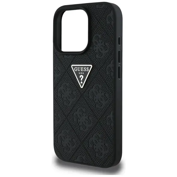 Guess Hot Stamp 4G Pattern Triangle Metal Logo Apple iPhone 16 Pro black
