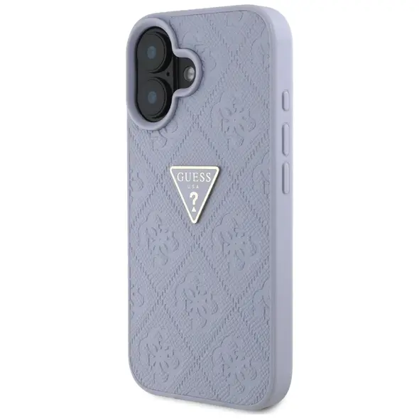 Guess Hot Stamp 4G Pattern Triangle Metal Logo Apple iPhone 16 purple