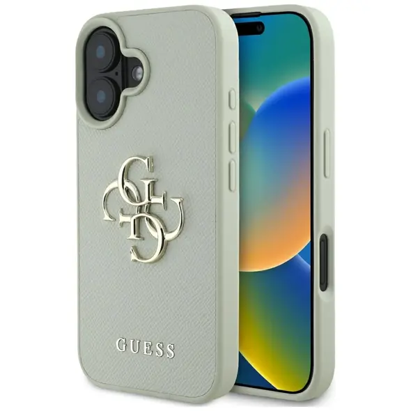 Guess Grained Big 4G Logo Small Classic Logo Apple iPhone 16 green