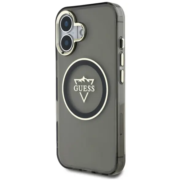 Guess IML Metal Mountain Logo MagSafe Apple iPhone 16 black
