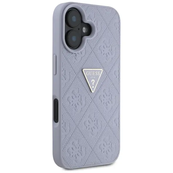 Guess Hot Stamp 4G Pattern Triangle Metal Logo Apple iPhone 16 purple