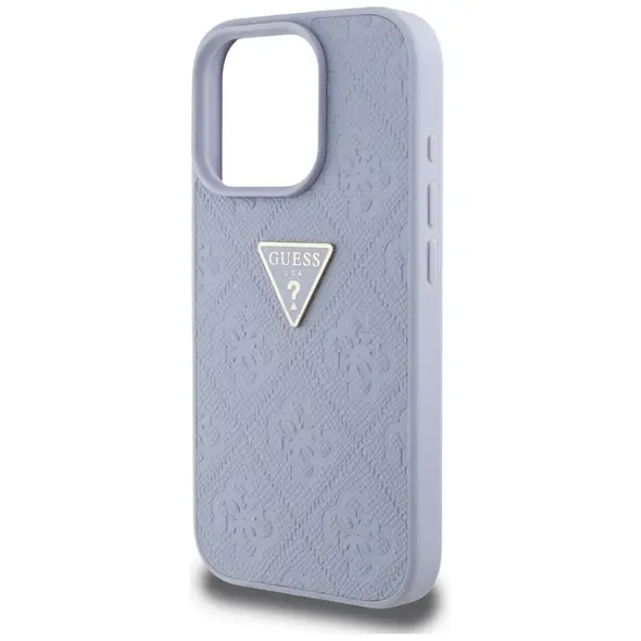 Guess Hot Stamp 4G Pattern Triangle Metal Logo Apple iPhone 16 Pro purple