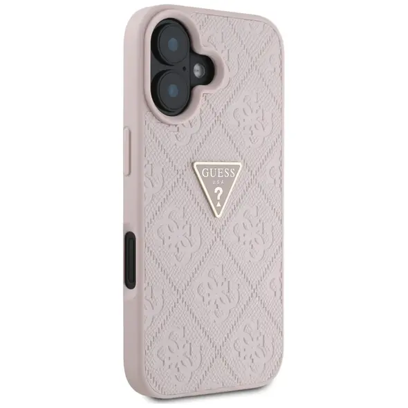 Guess Hot Stamp 4G Pattern Triangle Metal Logo Apple iPhone 16 pink