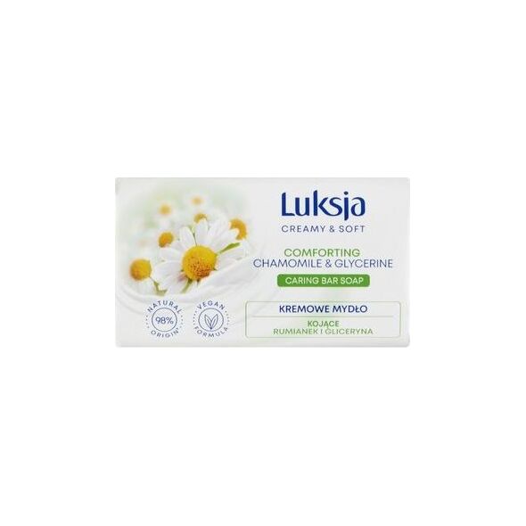 Sarantis Luksja Creamy & Soft Kojące Kremowe Mydło w kostce Rumianek & Gliceryna 90g