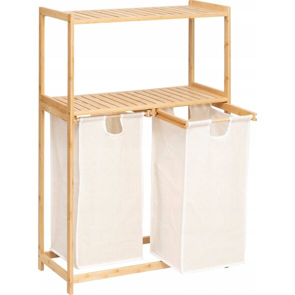 Regał bambusowy z koszem na pranie TIDY BOX, 72 x 33 x 109 cm