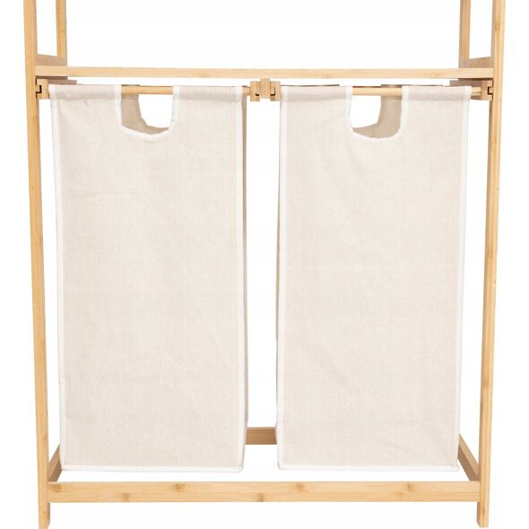 Regał bambusowy z koszem na pranie TIDY BOX, 72 x 33 x 109 cm