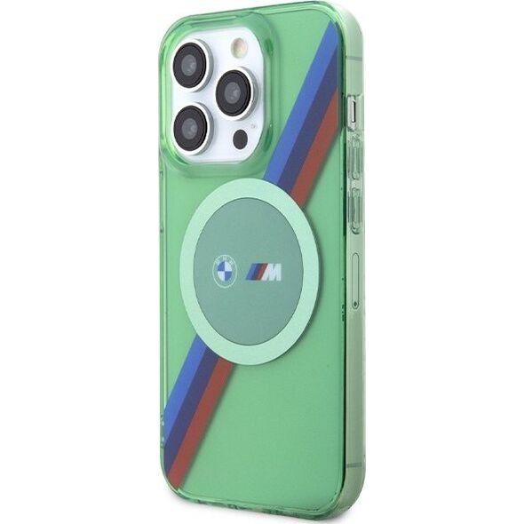 BMW BMW BMHMP15LHDTN iPhone 15 Pro 6.1" zielony/green hardcase M Tricolor Stripes MagSafe