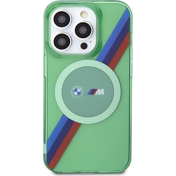 BMW BMW BMHMP15LHDTN iPhone 15 Pro 6.1" zielony/green hardcase M Tricolor Stripes MagSafe