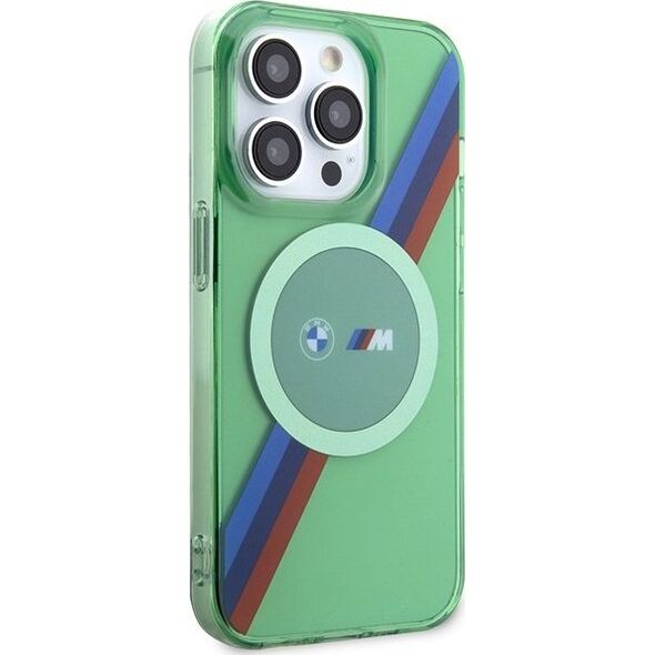 BMW BMW BMHMP15LHDTN iPhone 15 Pro 6.1" zielony/green hardcase M Tricolor Stripes MagSafe