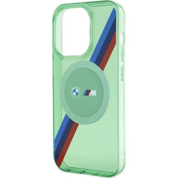 BMW BMW BMHMP15LHDTN iPhone 15 Pro 6.1" zielony/green hardcase M Tricolor Stripes MagSafe