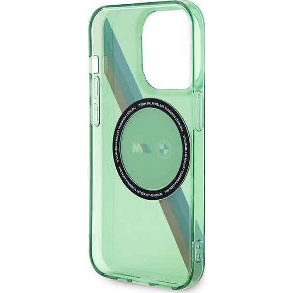 BMW BMW BMHMP15LHDTN iPhone 15 Pro 6.1" zielony/green hardcase M Tricolor Stripes MagSafe