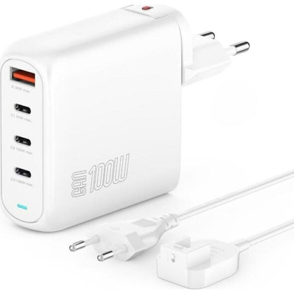 Φορτιστής 4smarts 4smarts Ladegerät GaN Flex Pro 100W 3 USB-C+1 USB-A, λευκό 13358999 4252011903870