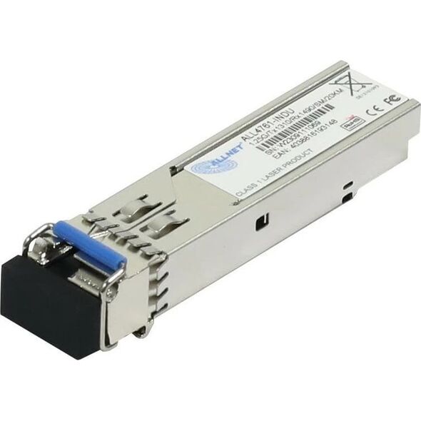 Allnet ALLNET Switch Modul ALL4761-INDU SFP(Mini-GBIC), 1000Mbit, WDM(Bidi)/LC, Tx1310nm/Rx1490nm, 9u, 20Km, Industrial -40/+85 Grad,