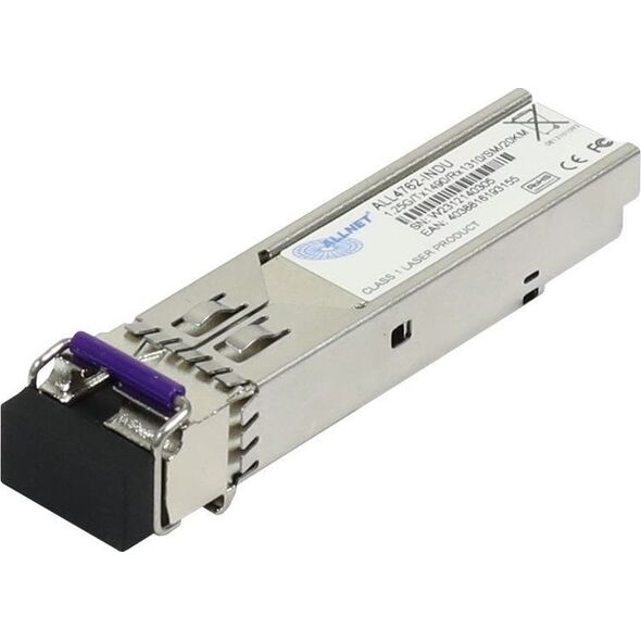 Allnet ALLNET Switch Modul ALL4762-INDU SFP(Mini-GBIC), 1000Mbit, WDM(Bidi)/LC, Tx1490nm/Rx1310nm, 9u, 20Km, Industrial -40/+85 Grad,