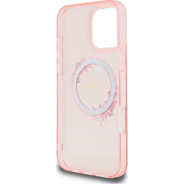 Guess Guess GUHMP16XHFWFCP iPhone 16 Pro Max 6.9" różowy/pink hardcase IML Flowers Wreath MagSafe