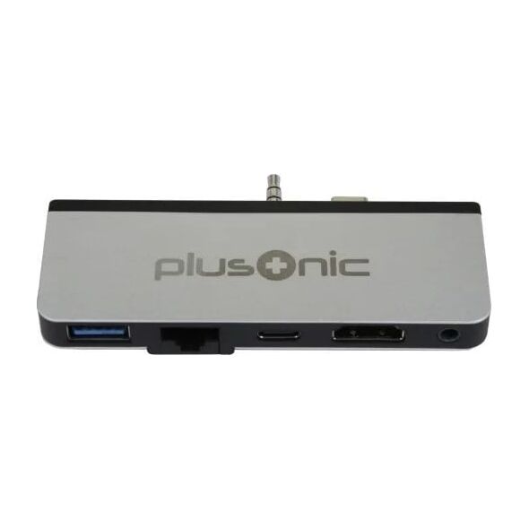 Z Plusonic Docking Adapter/Hub für Microsoft Surface Go, 5in1: USB 3.0/RJ45 Gigabit-Ethernet/Type-C/HDMI/AUX