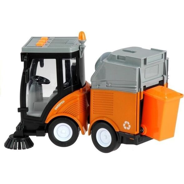 LeanToys Auto Śmieciarka Zamiatarka Jeździ Gra 1:16 LEAN Toys