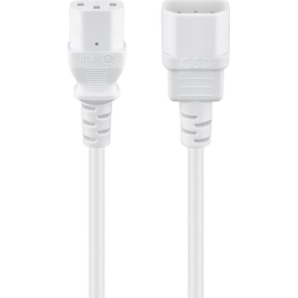 Kabel zasilający Goobay Goobay Power Cable C14 to C13. White. 0.5m