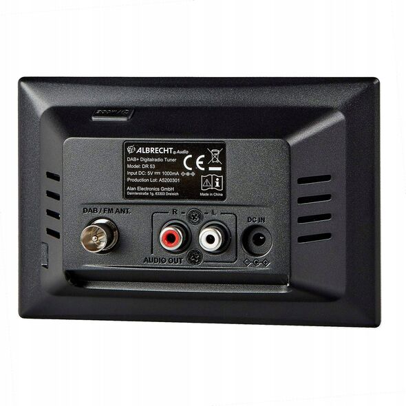 Radio Albrecht Albrecht DR 53, Digitalradio Tuner, DAB+/UKW, Bluetooth, schwarz