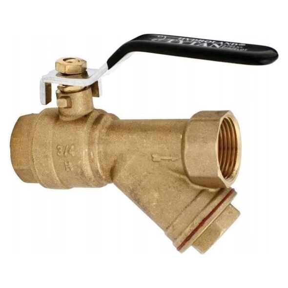 Tytan H-ZAWÓR KULOWY WODNY 1/2" TYTAN Z FILTREM SKOŚNYM // ZKWF-15-WW-R-H-TYTAN