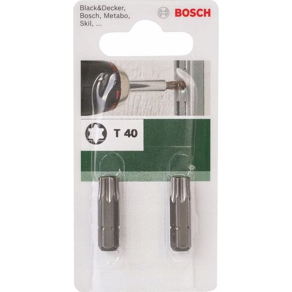 Bosch BITS T40 25MM 1/4 STANDARD 2STK