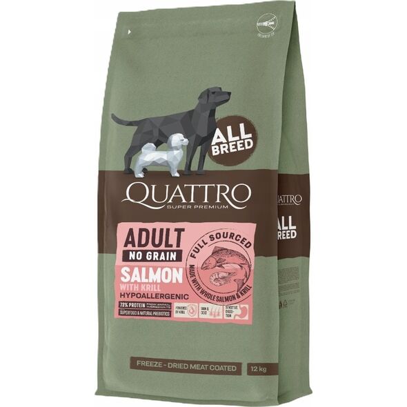 Quattro No Grain All Breed Salmon & Krill 12kg