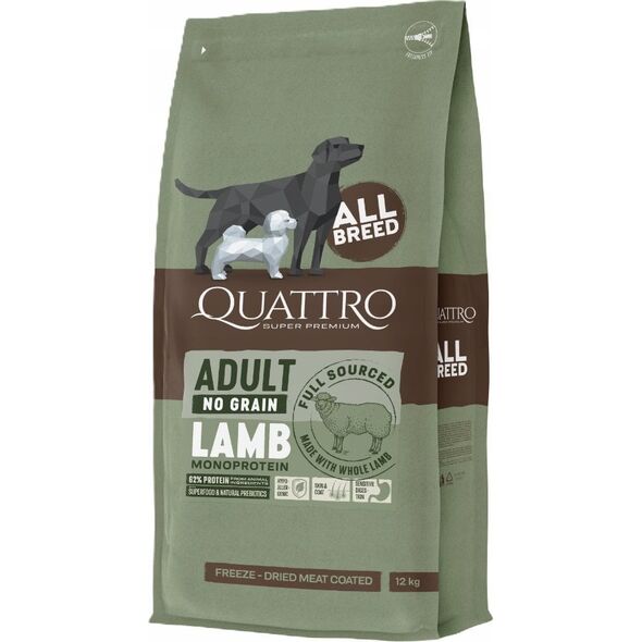 Quattro No Grain All Breed Adult Lamb 12kg