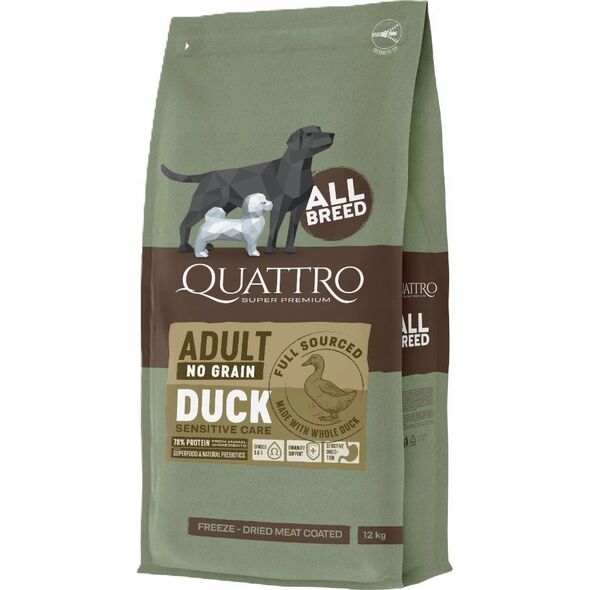 Quattro No Grain All Breed Adult Duck 12kg