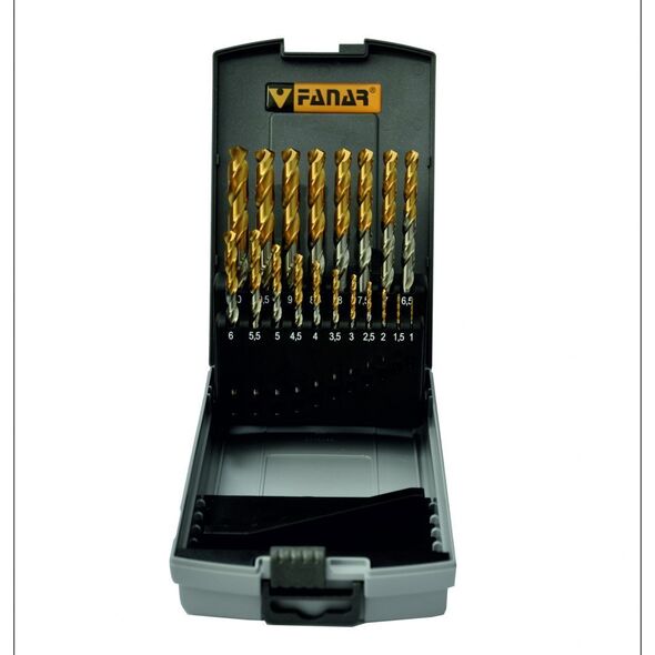 Σετ τρυπανιών Fanar WIERTLA ZESTAW NWKA FI 1,00-10,00MM 19PC CZW-19 HSSE TIN INOX