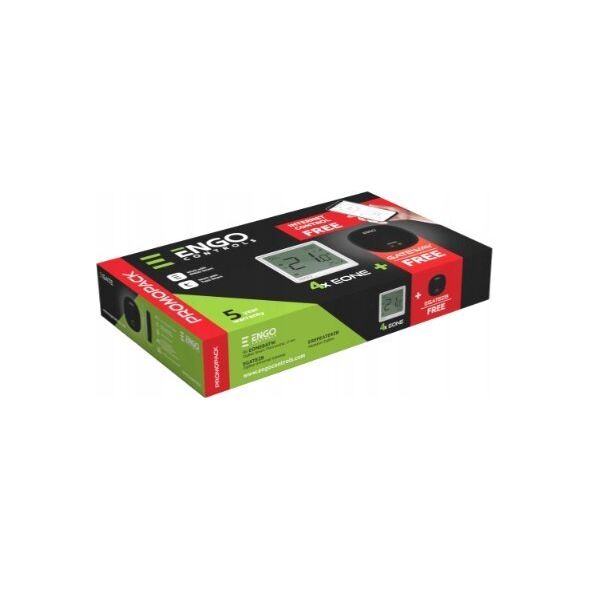 Engo Engo internetowy akumulatorowy, natynkowy regulator temperatury ZigBee czarny 4 szt., bramka internetowa ZigBee, repeater sieci ZigBee EONEBATBPROMOPACK+EGATEZB