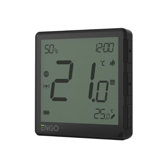 Engo Engo internetowy akumulatorowy, natynkowy regulator temperatury ZigBee czarny 4 szt., bramka internetowa ZigBee, repeater sieci ZigBee EONEBATBPROMOPACK+EGATEZB