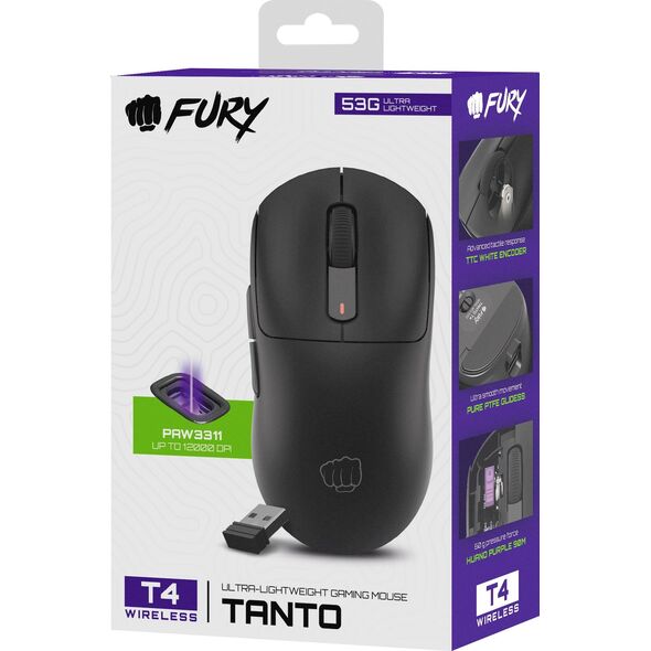 Mysz Fury Tanto T4 Wireless Czarna (NFU-2203)