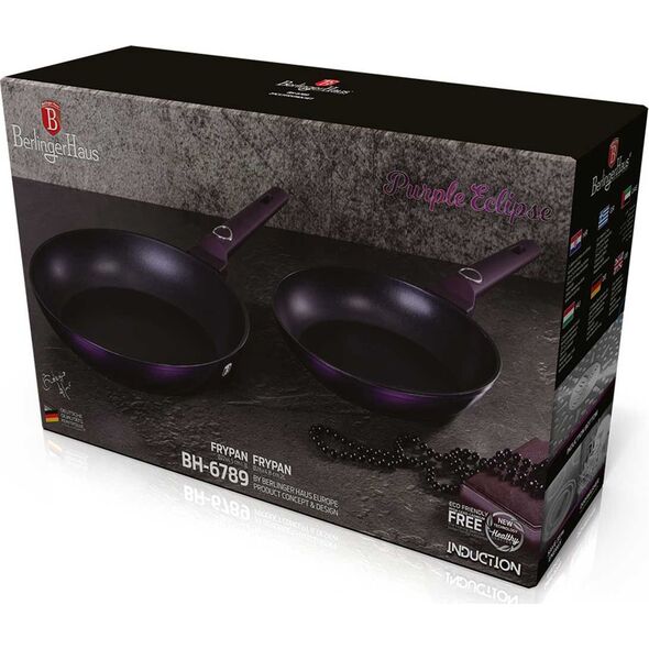 Patelnia Berlinger Haus zestaw Purple eclipse collection Tytanowa 2szt.