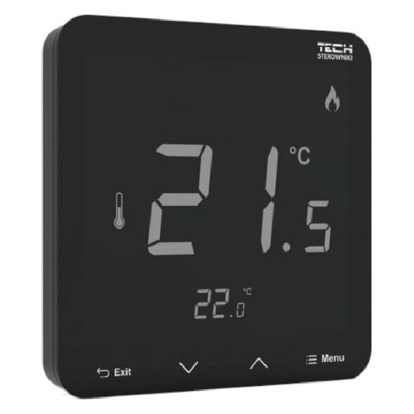 Tech Tech regulator pokojowy bezprzewodowy R-8pz PLUS, pokojowy, zasilany 230V, montaż podtynkowy, czarny STR8PZPLUSBK