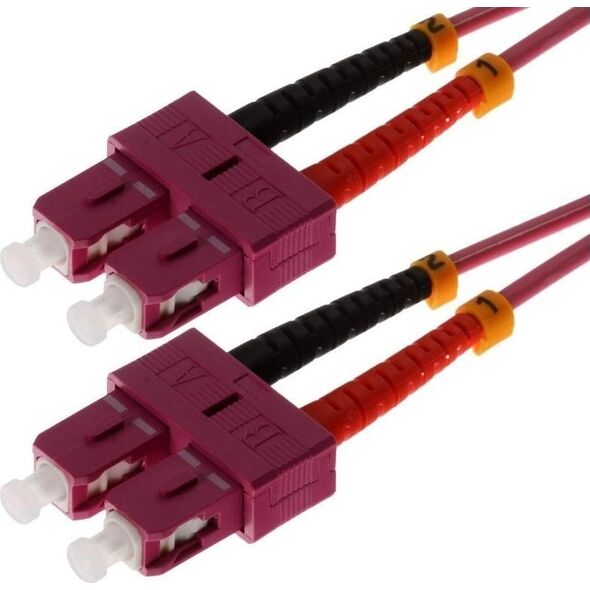 helos Helos LWL Patchkabel SC/SC Duplex 50/125µm OM4 erikaviolett 0,5m