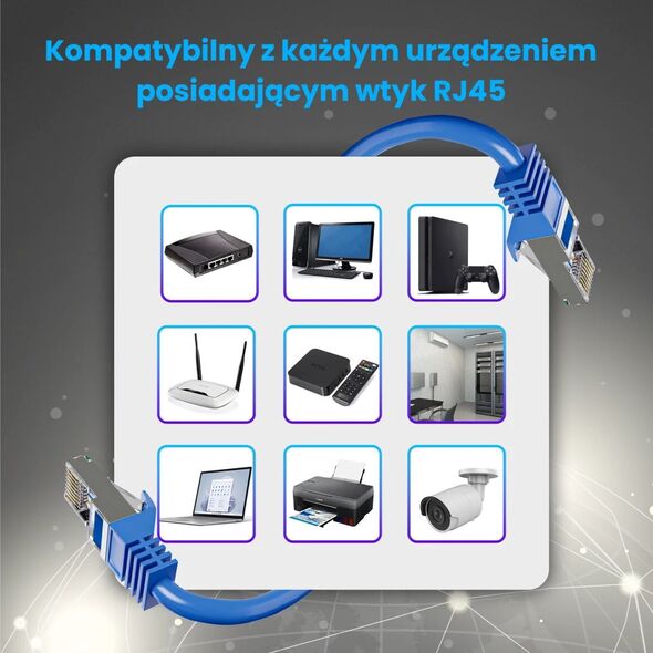 Extralink Kat.8.1 S/FTP 10m 40G Niebieski | Patchcord LAN | Miedź Kabel sieciowy skrętka