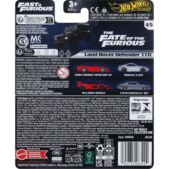 Hot Wheels LAND ROVER DEFENDER 11 1:64 HNW46/JBL98