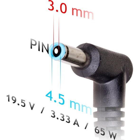 Zasilacz do laptopa Akyga 65 W, 3 mm, 3.3 A, 19.5 V (AK-ND-58)
