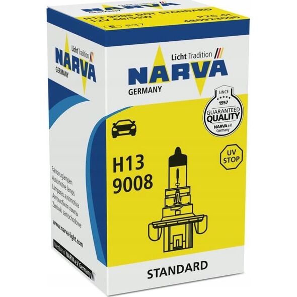 Λάμπα NARVA H13 12V/60/55W P26,4T (ΤΥΠΟΣ USA 9008)