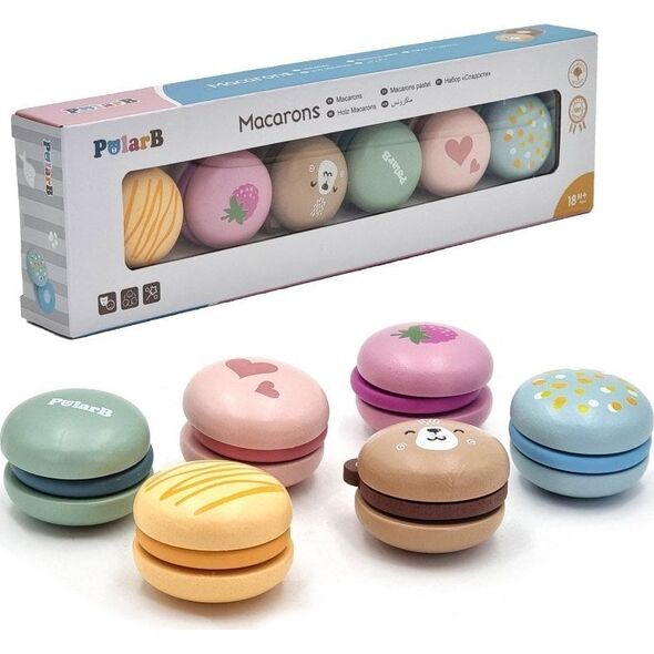 Viga Toys Viga PolarB Drewniane Ciastka Ciasteczka Cukiernia Zestaw Makaroników