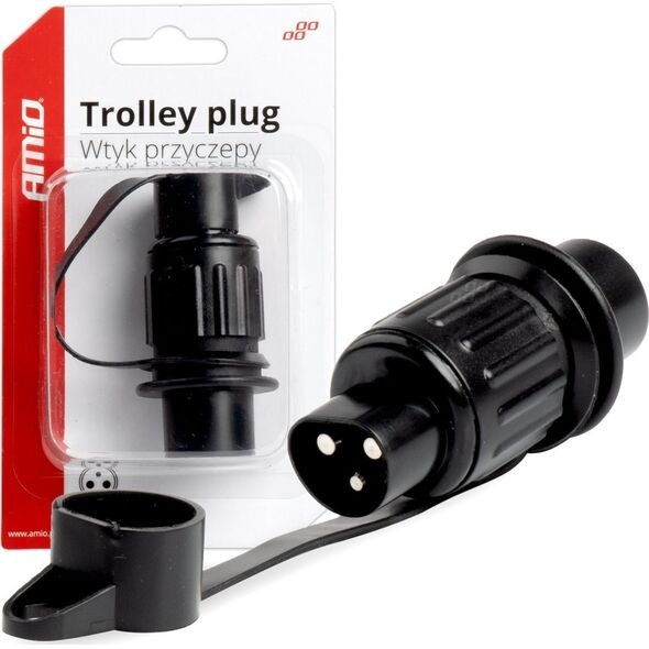 AMiO Wtyczka elektryczna 3 pin złącze 3 pinowe amio-03213