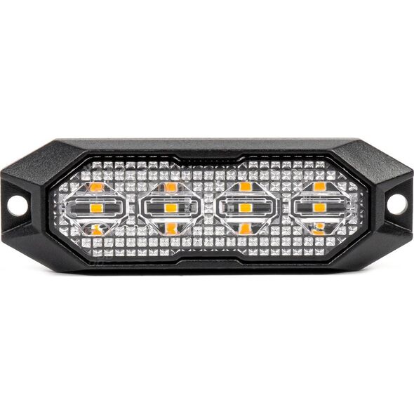 AMiO Lampa błyskowa ostrzegawcza płaska 4x3w led r65 r10 12v 24v amio-03929