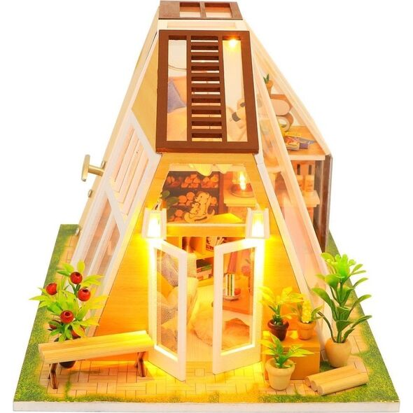 Nice Idea Składany Drewniany Model LED Peter's Dream Hut
