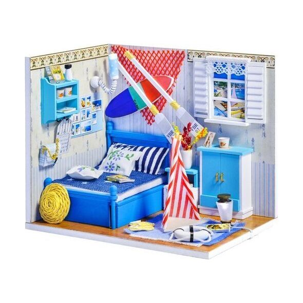 Nice Idea Składany Drewniany Model LED Leo's room