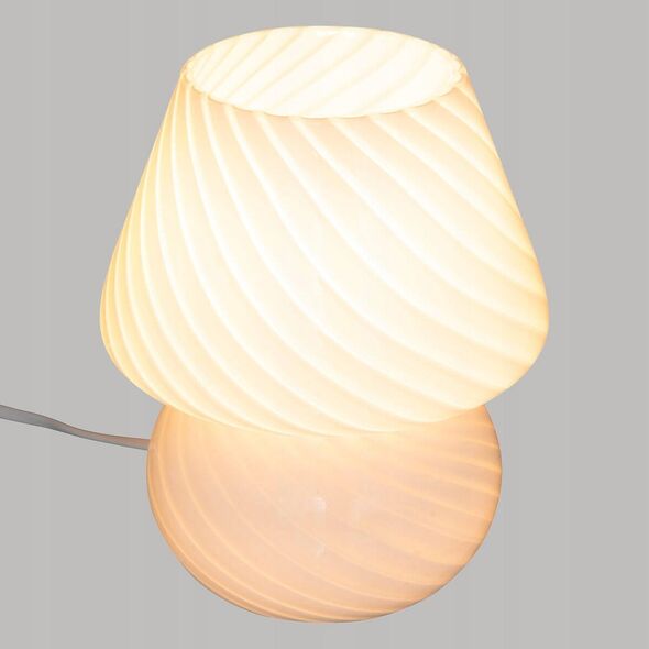 Lampa stołowa Atmosphera Lampa stołowa grzybek CARA, szklana, Ø 15 cm